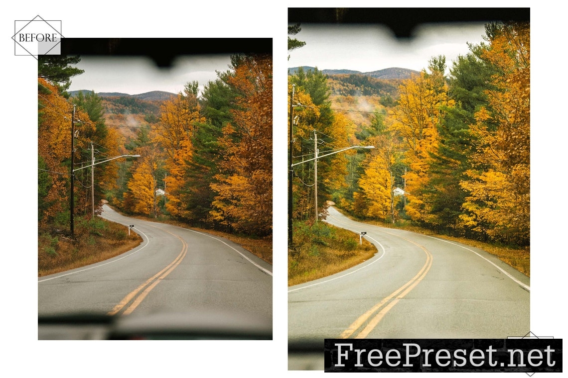 12 Yellow Autumn Lightroom Presets, Bright Preset, Fall Desktop