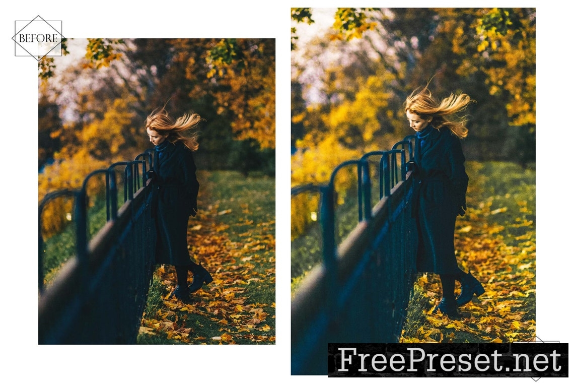 12 Yellow Autumn Lightroom Presets, Bright Preset, Fall Desktop