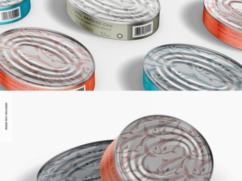 120 g oval sardine can mockup