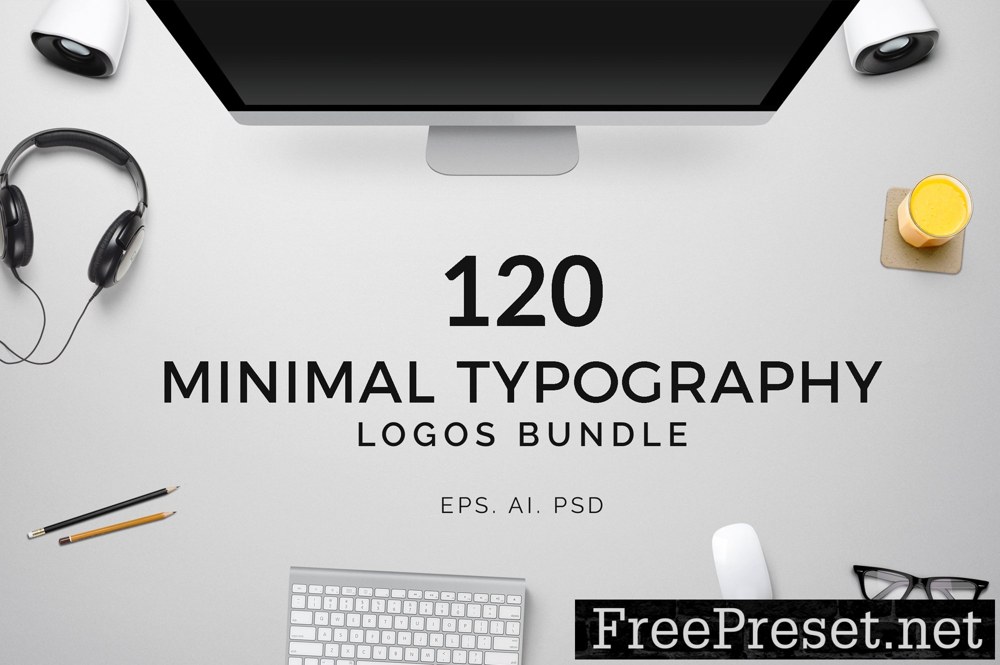 120 Minimal Typography Logos Bundle