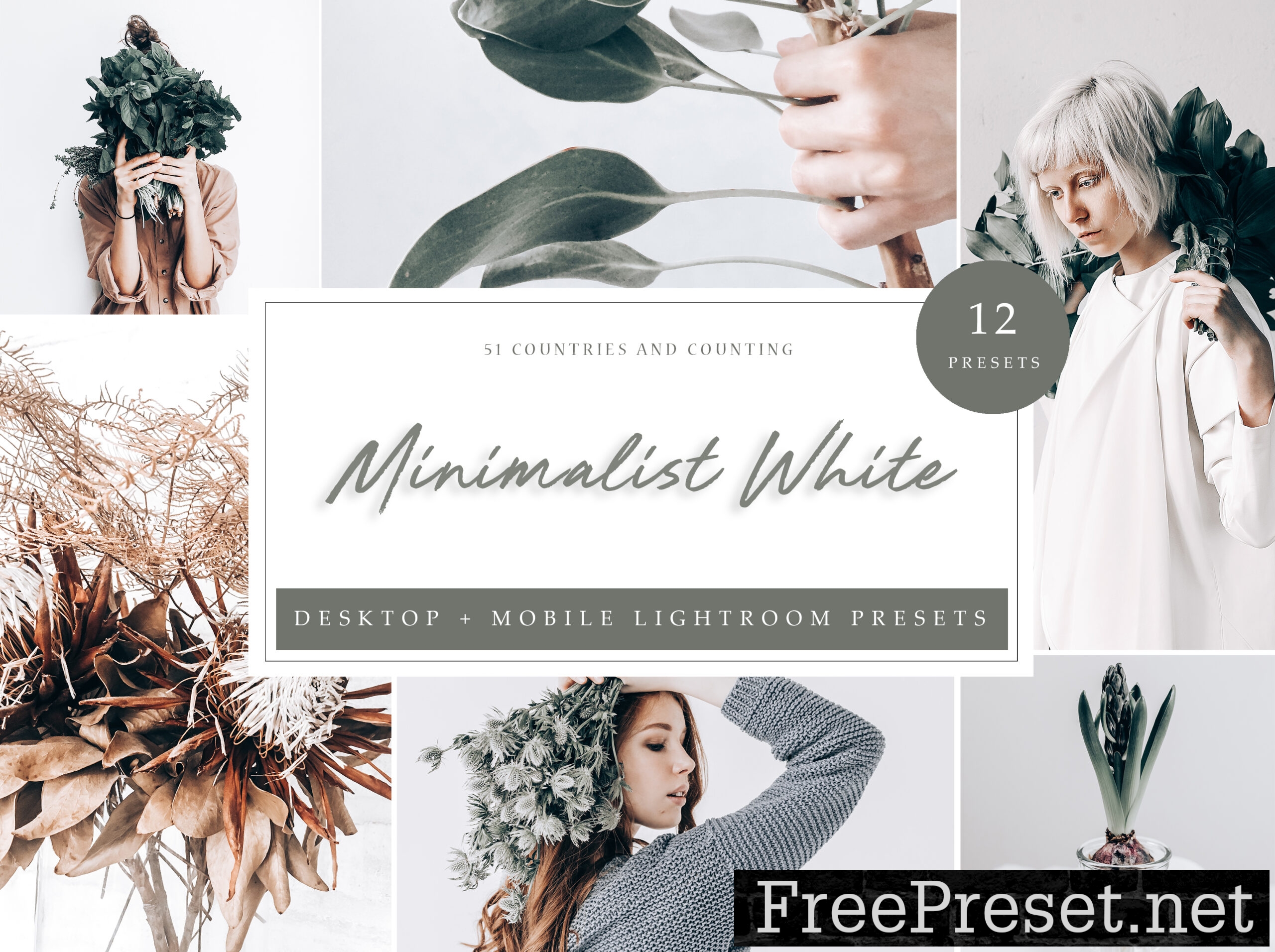 12x Lightroom Presets, Minimalist White Presets, Interior Presets