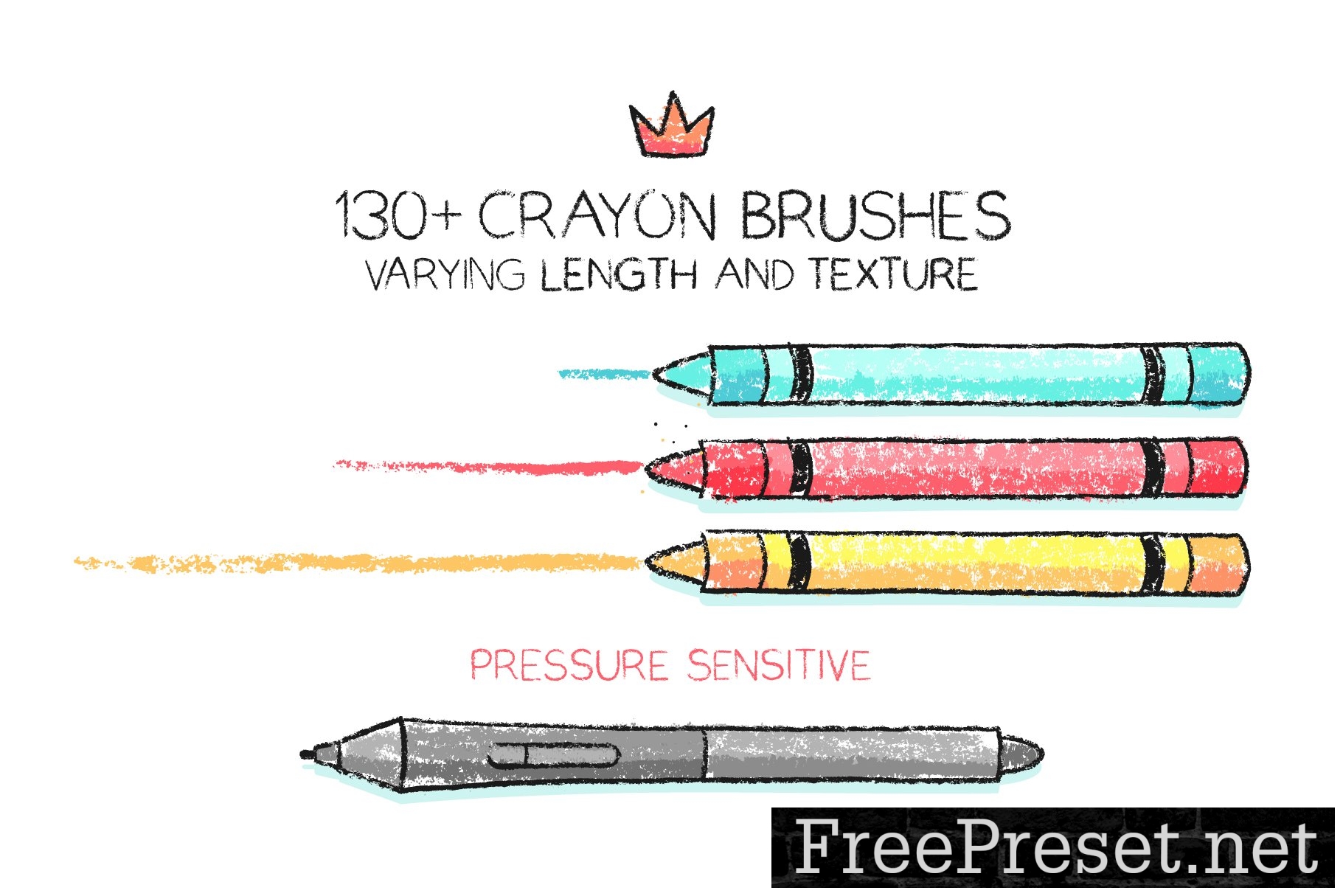 134 Illustrator Crayon Brushes