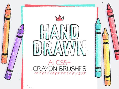 134 Illustrator Crayon Brushes