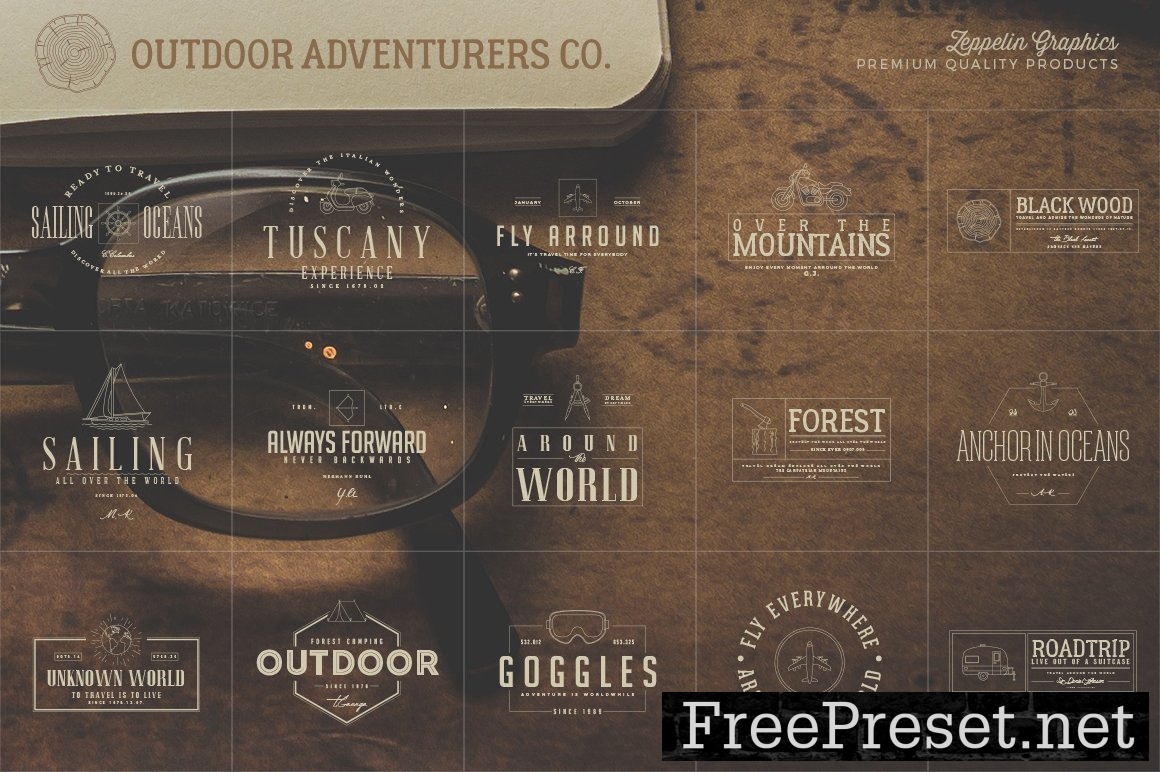 150 Outdoor Adventurers Logos