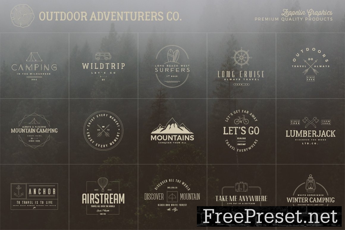 150 Outdoor Adventurers Logos