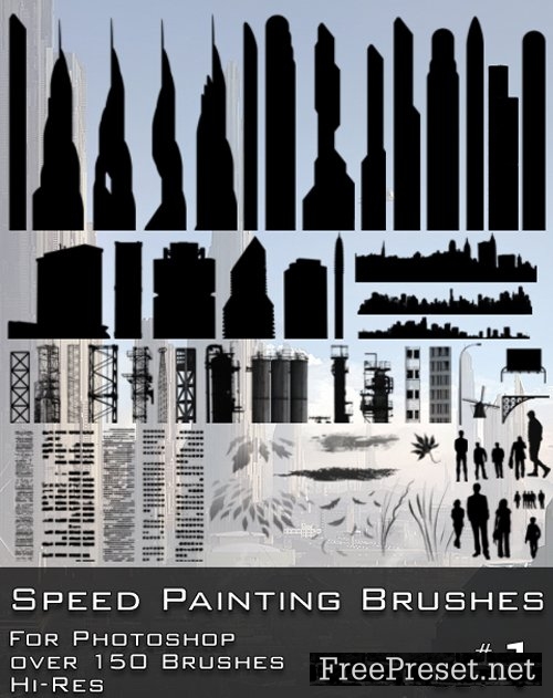 150+ Speed Painting Brushes Pack for Photoshop