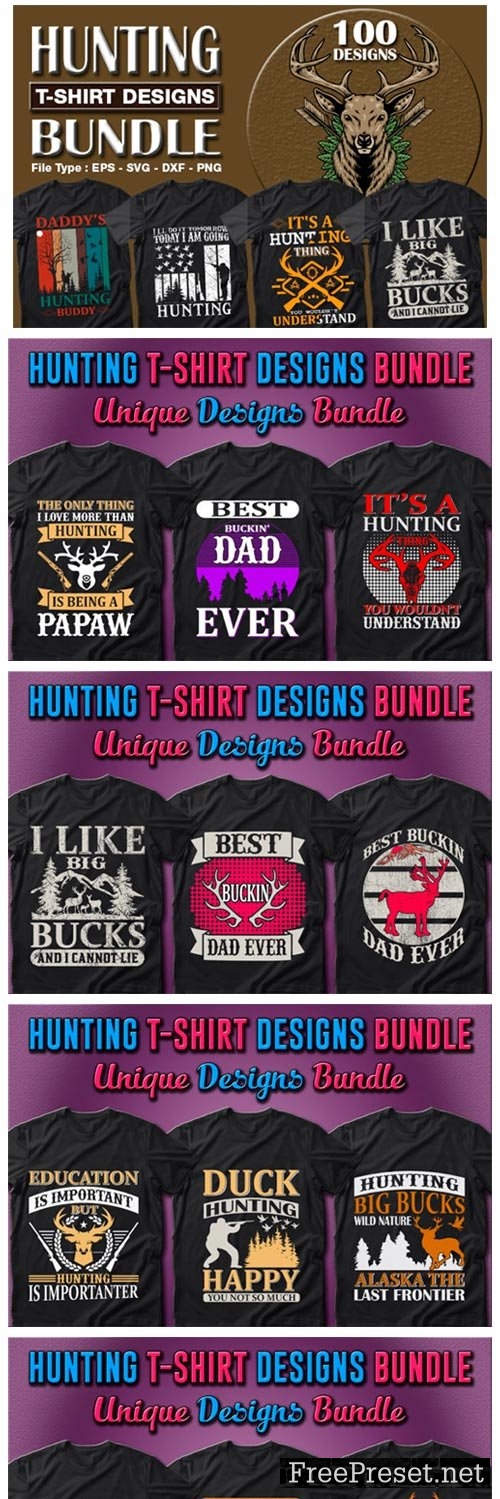 100 Hunting T Shirt Designs Bundle 7157428   1608027856 100 Hunting T Shirt Designs Bundle1 