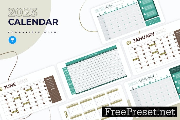 2023 Calendar Slides Keynote Infographics G5YYZY4