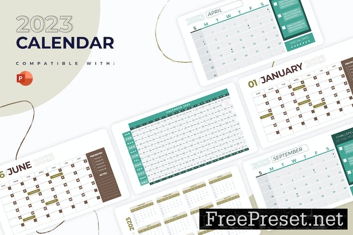 2023 Calendar Ppt 2023 Calendar Slides Powerpoint Infographics Ldkh5va