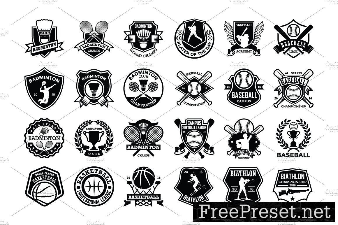 333 Sports Logo Designs and Badges
