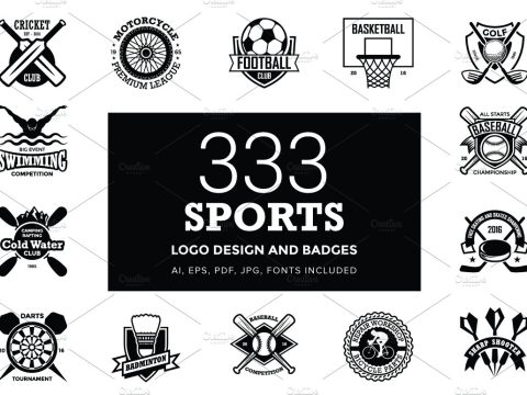 333 Sports Logo Designs and Badges