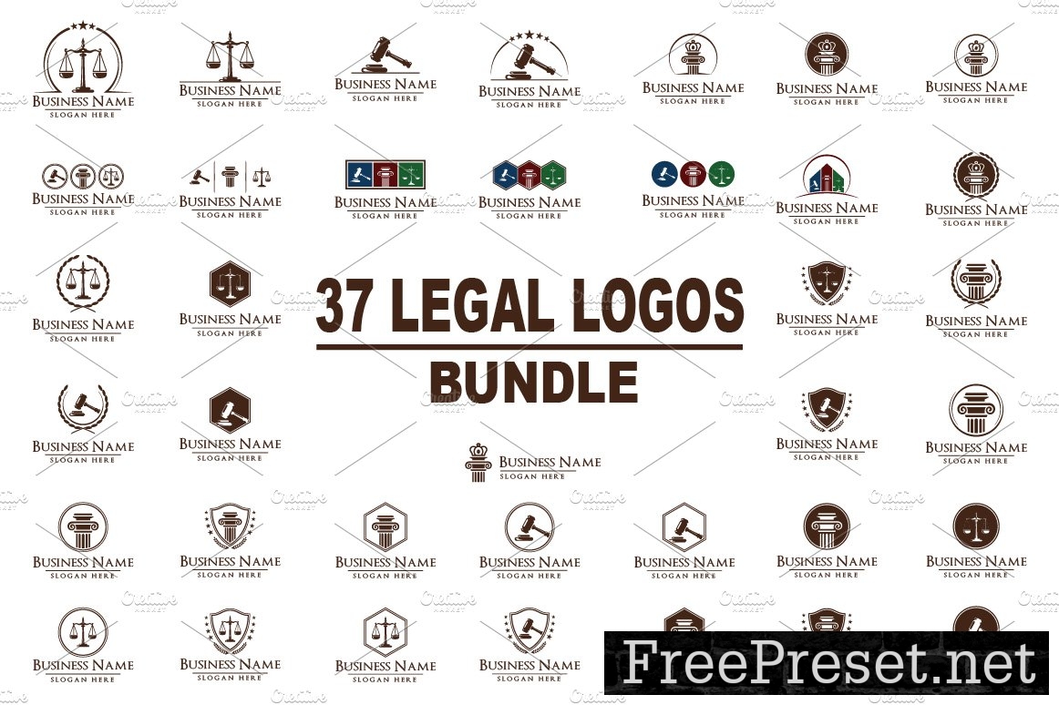 37 legal logos bundle