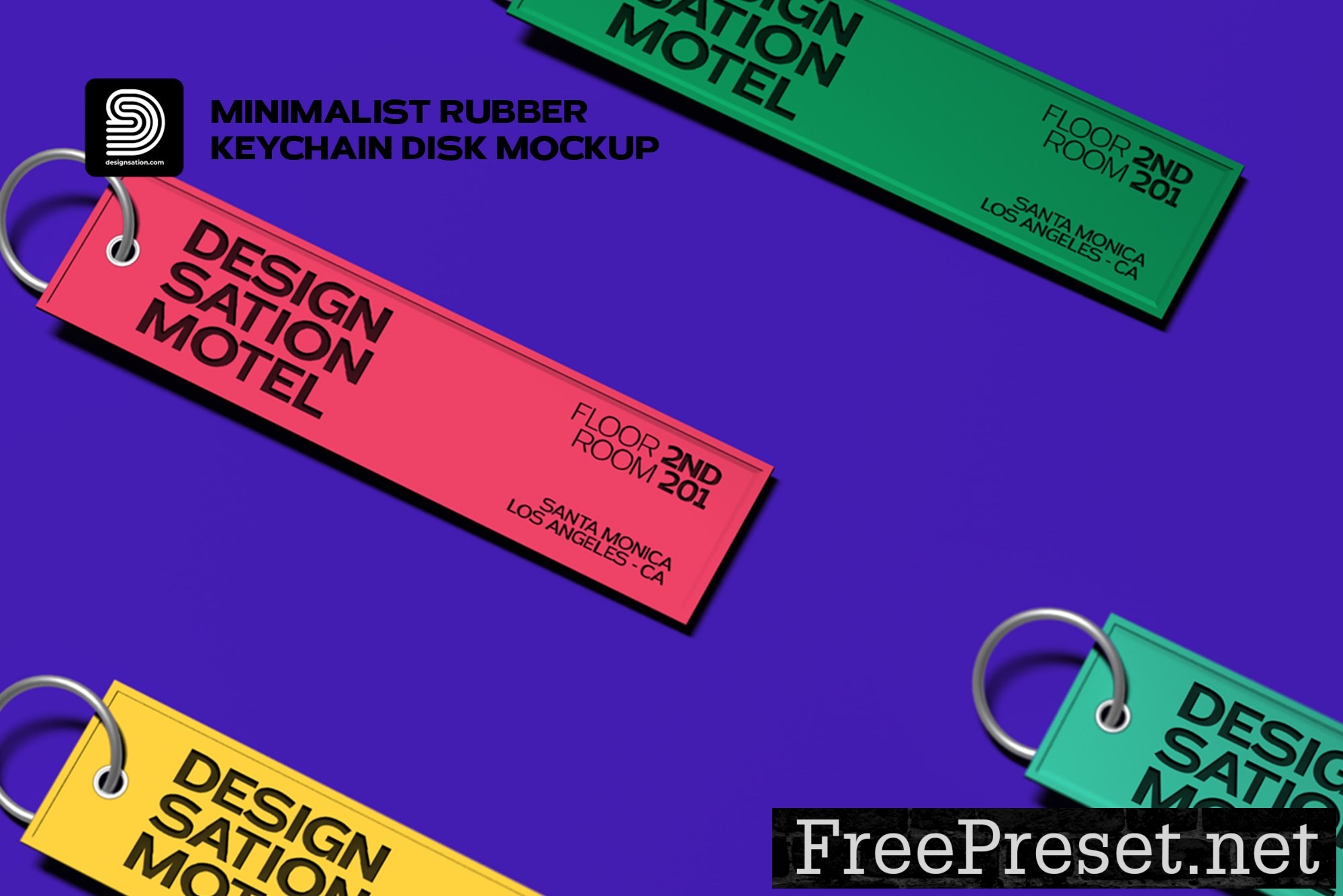 3D Rubber Keychains Mockup 7817635