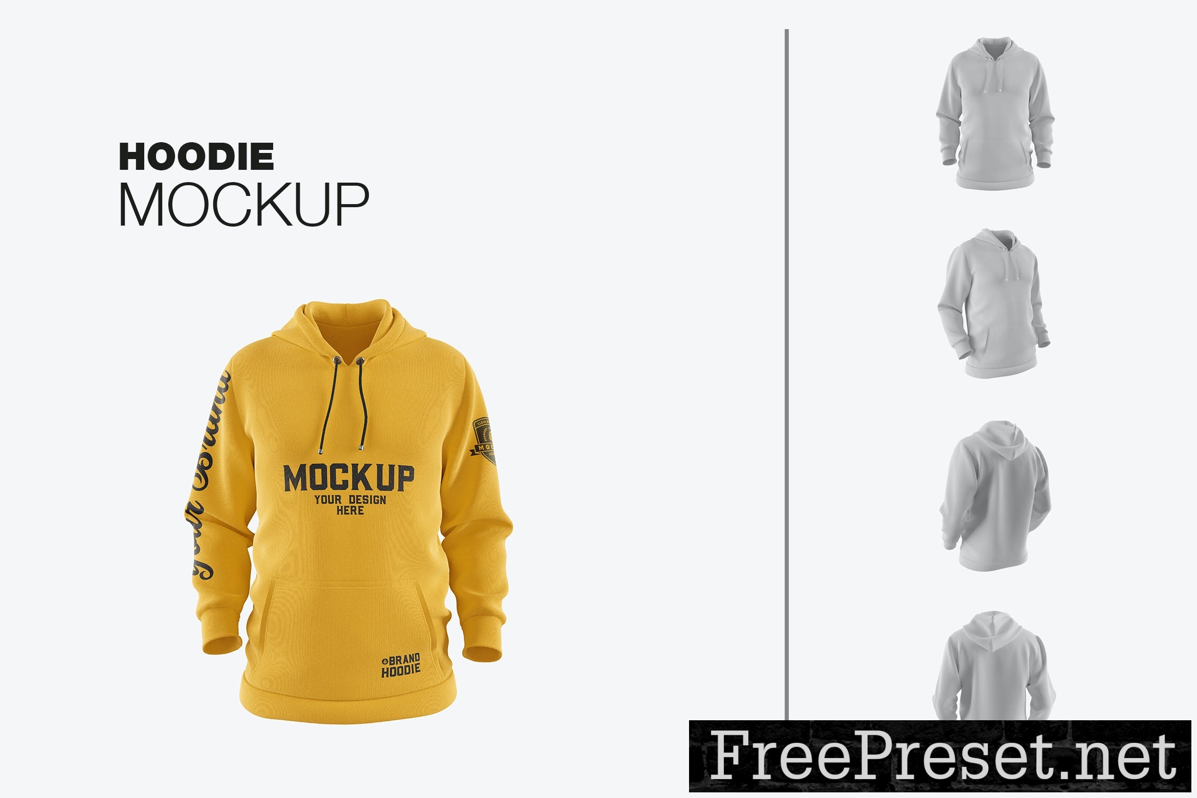 Classic Sweatshirt Hoodie Mockup 4DU7NSW