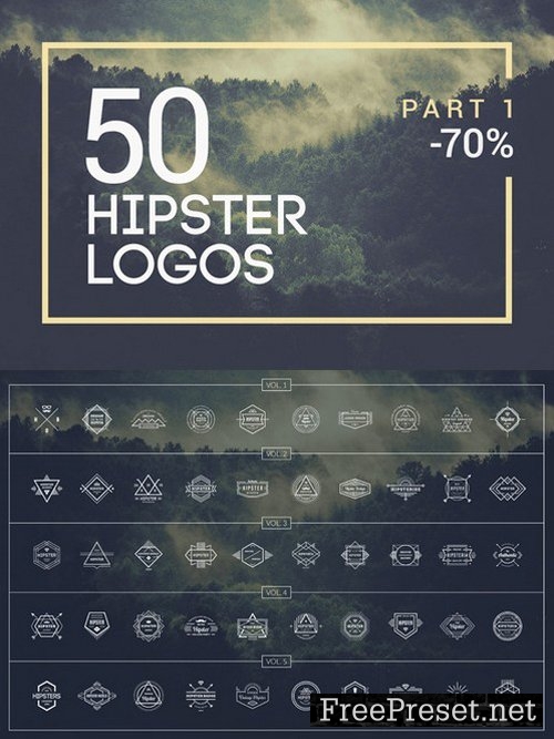 50 Hipster Logos (Vol. 1-5)