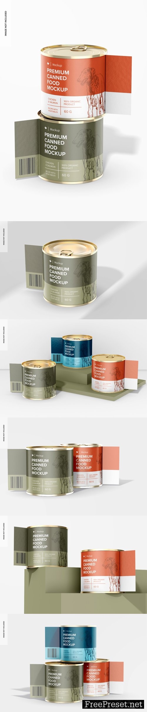 60 g food cans with label mockup