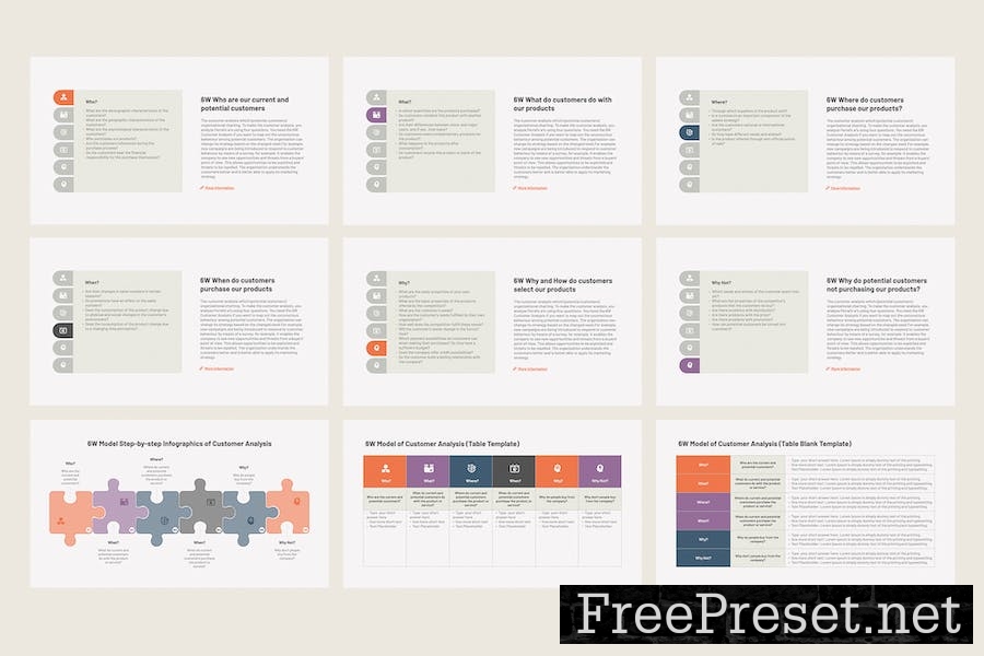 6W Model of Customer Analysis for Google Slides PAFNBQC