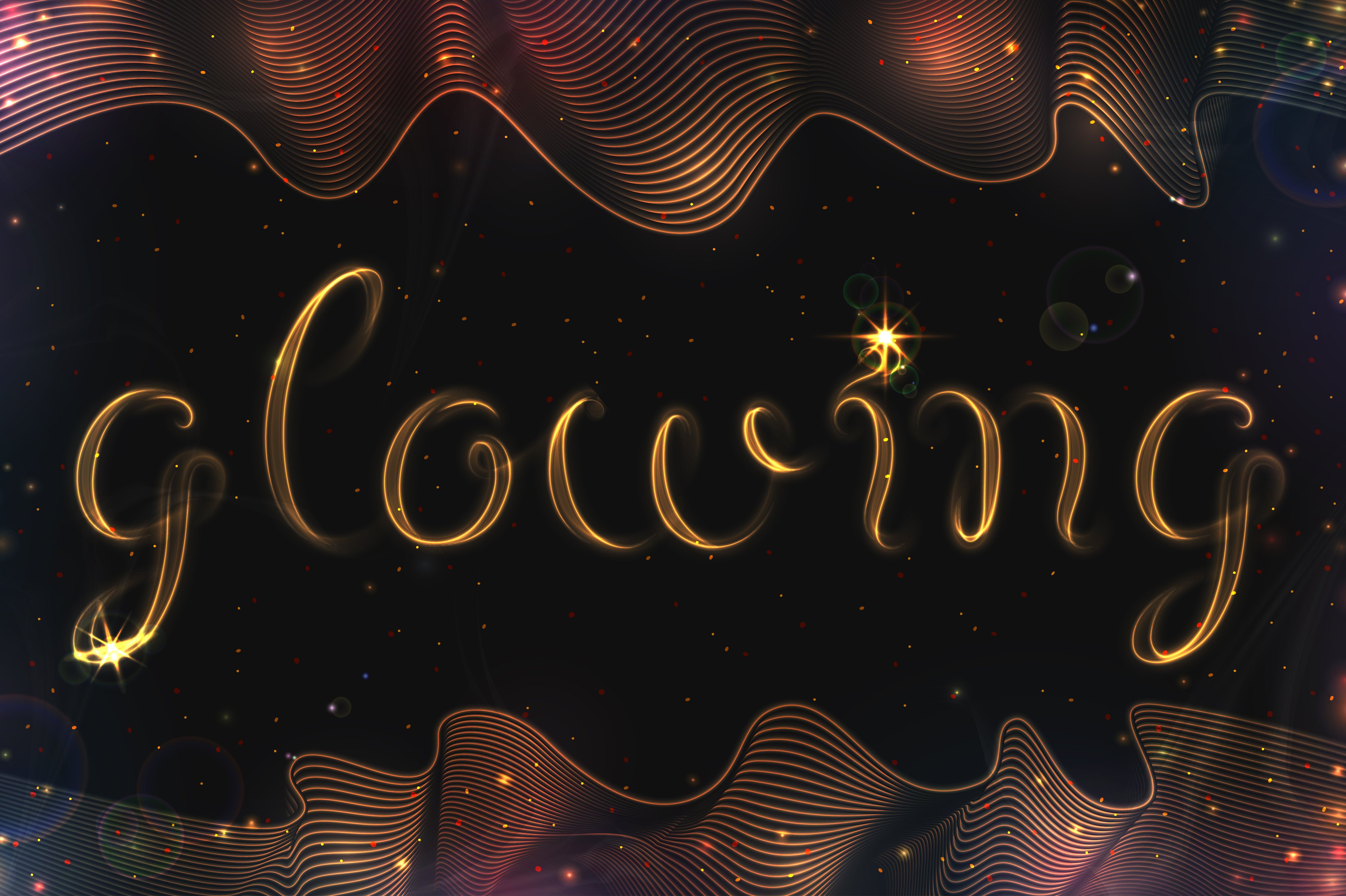 8 GLOWING METAL FONTS / 8 BRUSHES