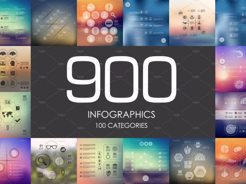 900 infographics. Library