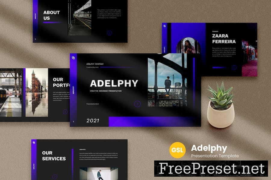 Adelphy Dark Mode - Google Slides Template 9Z6QZZF