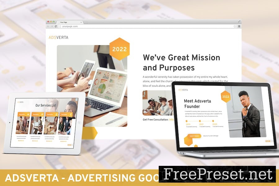 Adsverta - Advertising Google Slide Template 9ZTQTJR