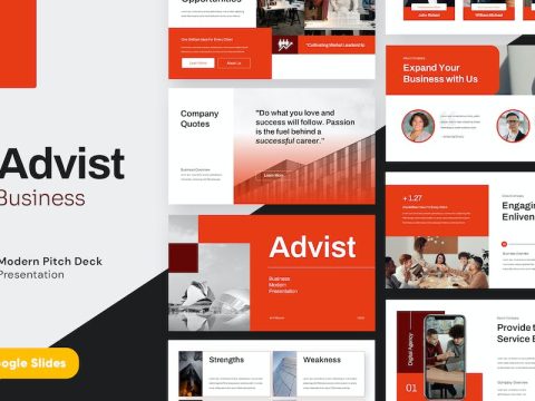 ADVIST - Modern Business Pitch Deck Google Slides 6AYBLX5