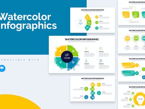 Aesthetic Watercolor Keynote Infographics 3PE3X3V