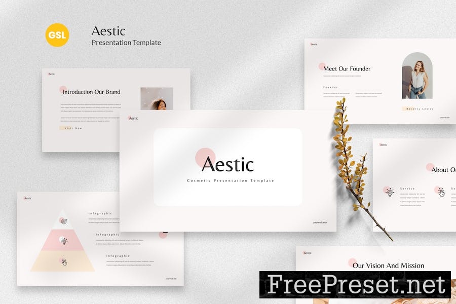 Aestic - Cosmetics Google Slides Template XM5TGNL