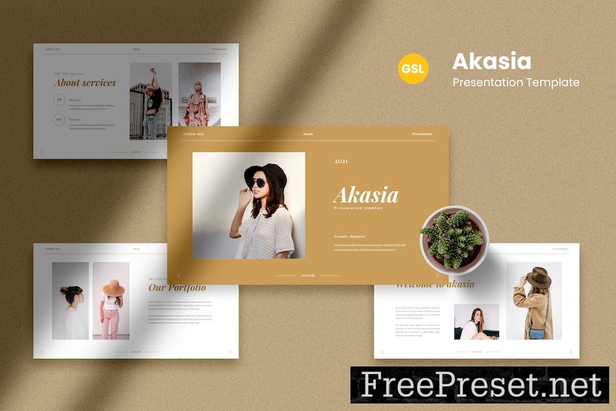 Akasia - Fashion Google Slides Template