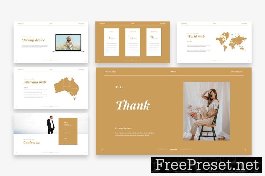 Akasia - Fashion Google Slides Template