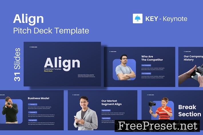 Align Pitch Deck Keynote Presentation Template 6U37BJ4