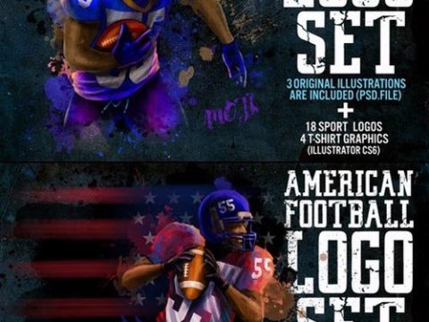 AMERICAN FOOTBALL Logo Set