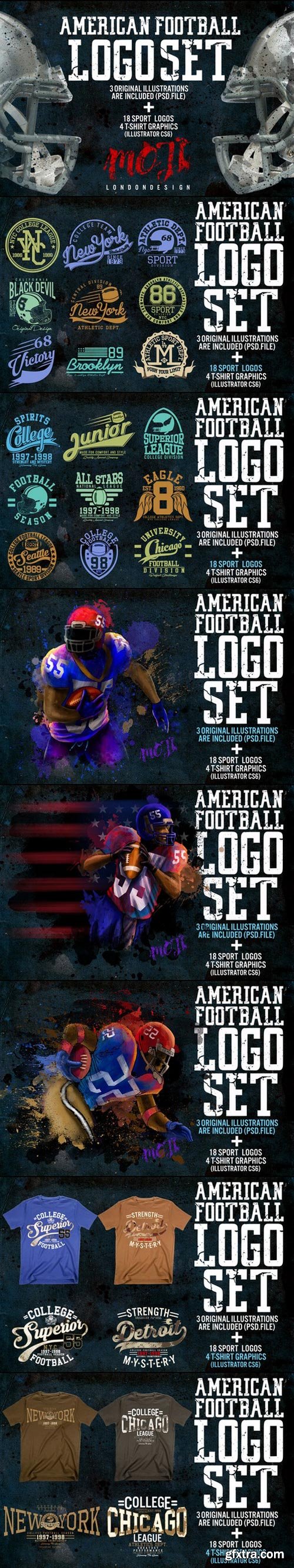 AMERICAN FOOTBALL Logo Set