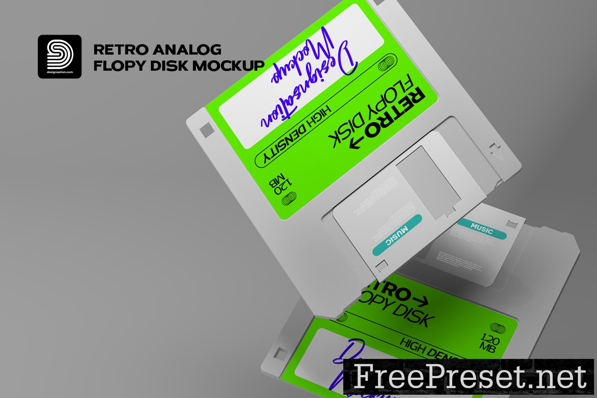 Analog Floppy Disk 3D Mockup 7817492