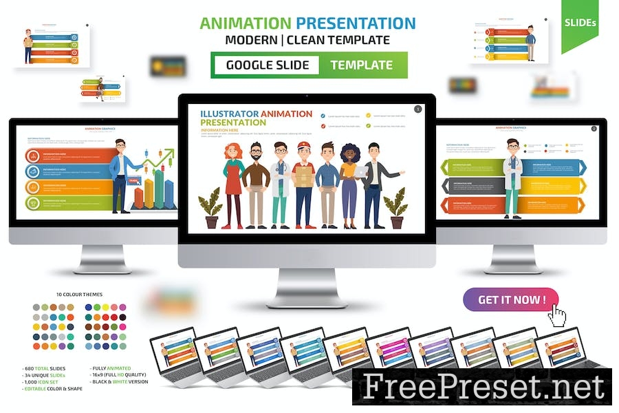 Animation Google Slides Template 4F8BWXJ