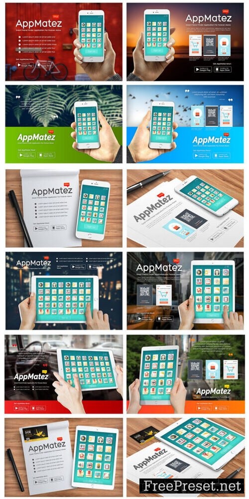 Apps Smartphone Tablet Mock Up Template