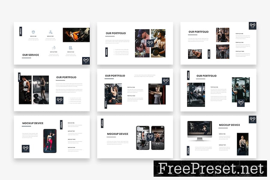 Athena - Gym Google Slides Template DZJNS8H