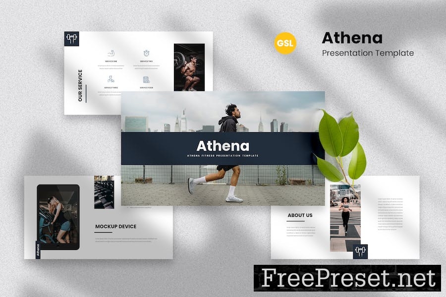 Athena - Gym Google Slides Template DZJNS8H