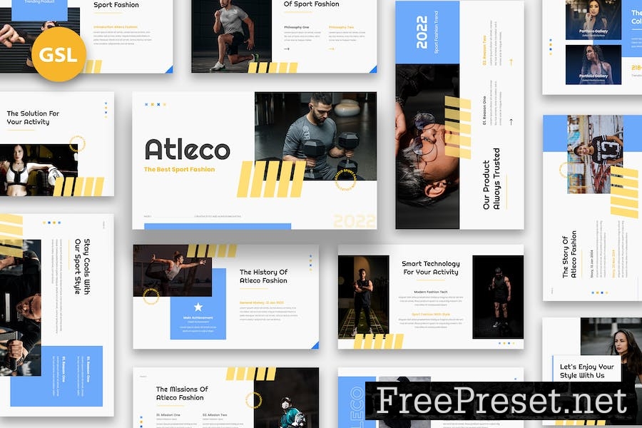 Atleco - Sport Fashion Google Slides E2FH7JK