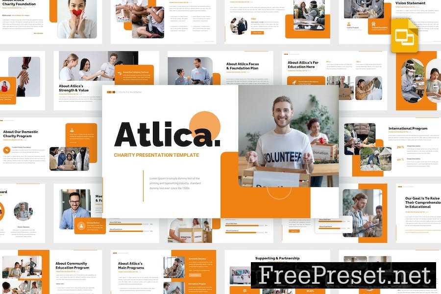 Atlica - Charity Google Slides Template W3TN2LD