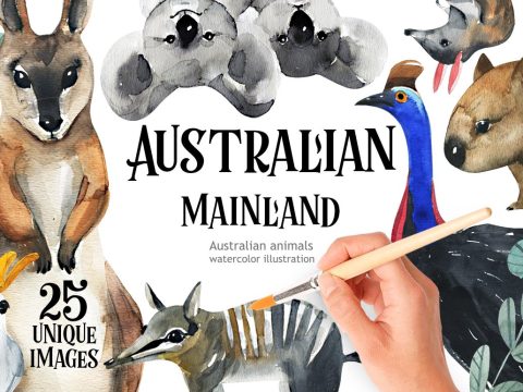 Australian Mainland illustration set