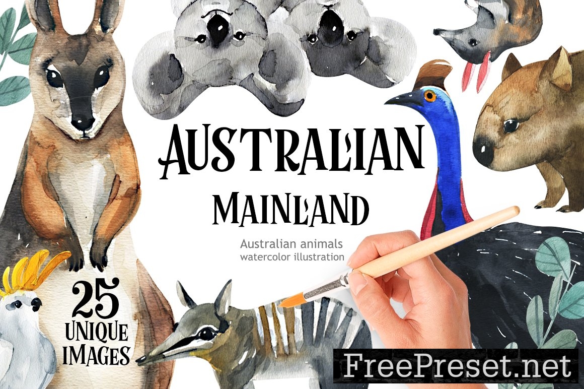 Australian Mainland illustration set