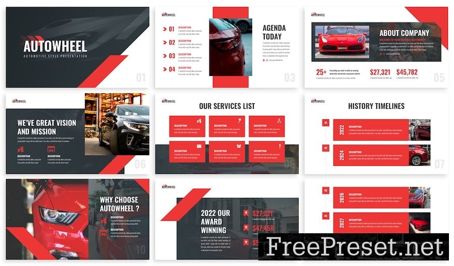 Autowheel - Automotive Google Slide Template HYCNAFL