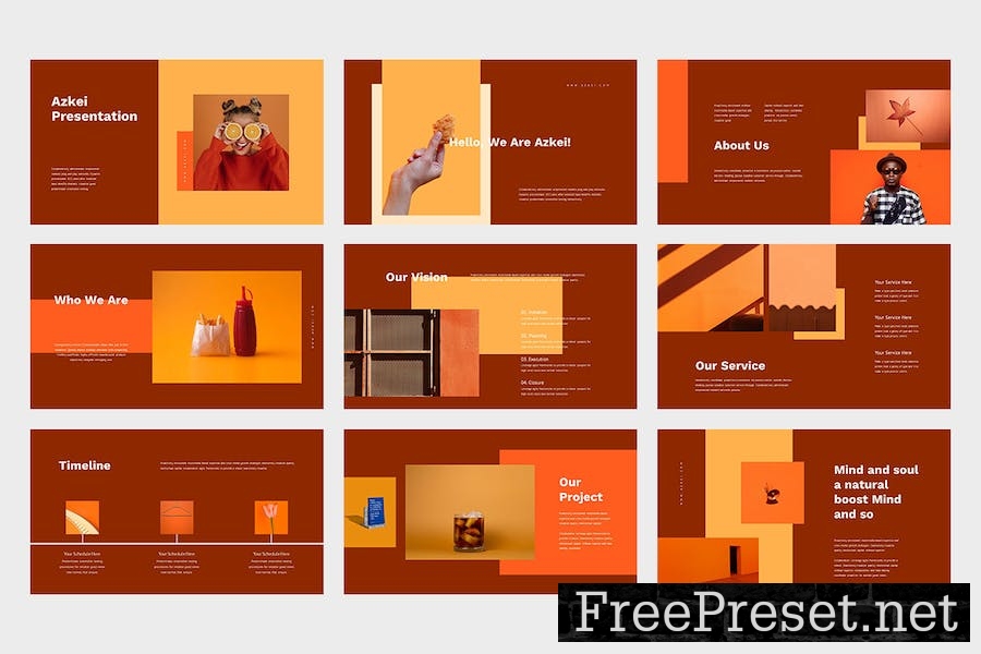 Azkei : Creative Orange Google Slides Template P3N5HQA