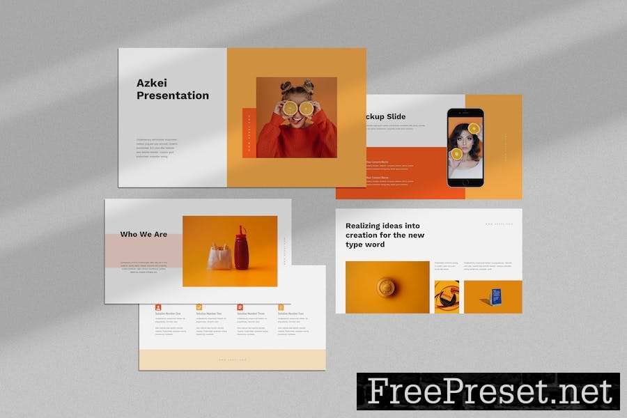 Azkei : Creative Orange Google Slides Template P3N5HQA