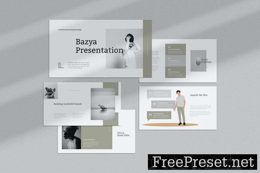 Bazya : Creative Grey Google Slides Template BPKJFGY