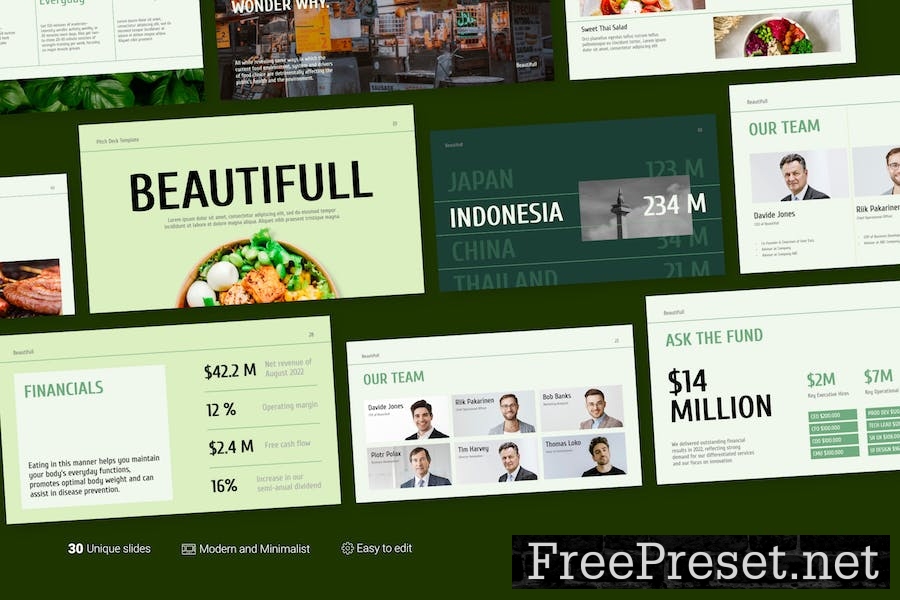 Beautifull Healthy Food Pitch Deck Keynote LADDLJ6