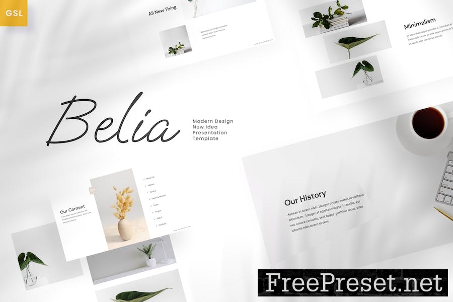 Belia - Minimalist Google Slides Template TKEJVC2