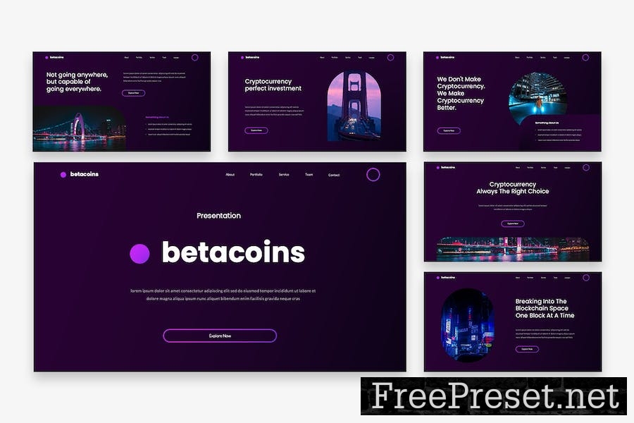 Betacoins - Cryptocurrency Google Slides Template G69WUR4