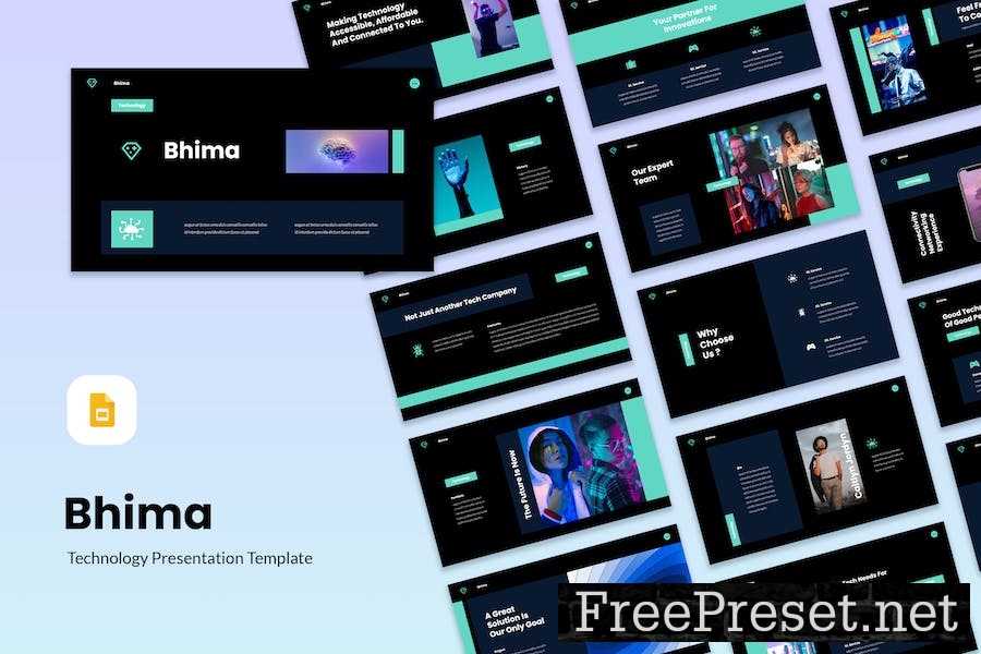 Bhima - Technology Google Slides Template 3CVM4TP